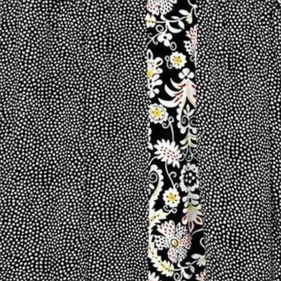 Boden Mollie patchwork polka dots V-neck black Arabesque midi dress size 6R - Picture 5 of 14